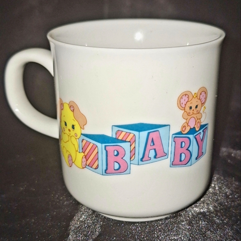 Unique Vintage Baby Mug~Russ Berrie & Co Inc~Oakland NJ~Mini Mug~Collectible